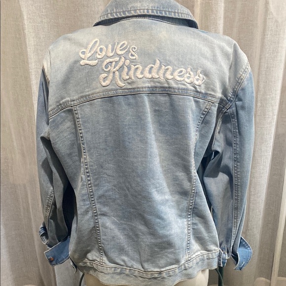 Light Blue Denim Jacket Jean Jackets Chest Pockets Collar - Picture 4 of 7